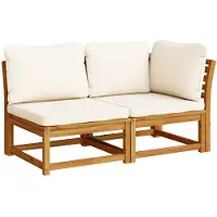 vidaXL 2-delige Loungeset met kussens massief acaciahout
