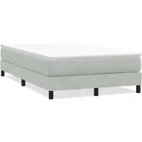 vidaXL Boxspring zonder matras fluweel lichtgrijs 120x220 cm