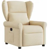 vidaXL Fauteuil verstelbaar stof crèmekleurig