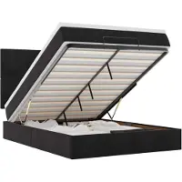 vidaXL Ottoman bed met matrassen en LED's 140x190cm fluweel zwart