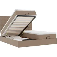vidaXL Bed poef met matrassen en LED's 180x200cm kunstleer