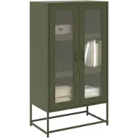 vidaXL Hoge kast, olijgroen, 68x39x123 cm, staal