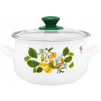 Emalia Emalieren Pan 20cm 3.8L met Deksel - Geschikt voor Inductie