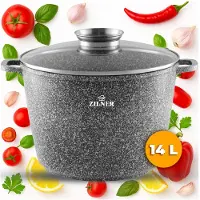 Zilner Grote Marmite 14L met Deksel - Ø32cm - Geschikt voor Inductie & Oven