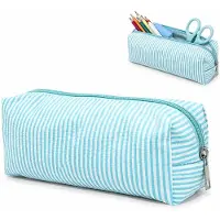 VHV - Etui - Grote Pennenzak - Duurzaam - Polyester - Soepele Rits - 21x7.5x8 cm -Voor School,Kantoor - Mintgroen