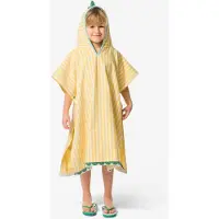 HEMA Kinderponcho 68x78cm velours krokodil strepen (groen)