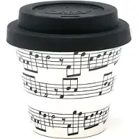 Quy Cup - 90ml Ecologische Reis Beker - Espressobeker “Opera” met Zwarte Siliconen deksel
