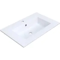 Arcqua mira wastafel enkel 1 kraangat 71x46x16 cm glans wit