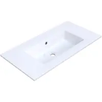 Arcqua mira wastafel enkel zonder kraangat 91x46x16 cm glans wit