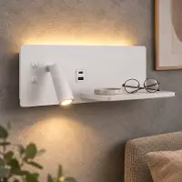 Artdelight Bedlampje Charge Links Wit Met Draadloze Oplader