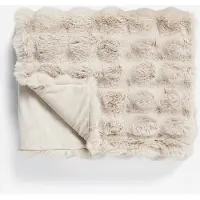 Primaviera Deluxe Plaid Pom Rabbit Fur - Zand 150 x 200 cm