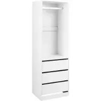 Beliani HAMILTON - Kledingkast 3 lades - Wit - 60 x 185 cm - Vezelplaat