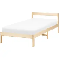 Beliani MADONE - Eenpersoonsbed - Lichtbruin - 90 x 200 cm - Dennenhout