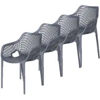 Garden Impressions Air XL kunststof tuinstoel donker grijs 4 stuks