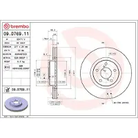 Brembo Remschijf 09D76911 voorkant, geventileerd, 1 stuk