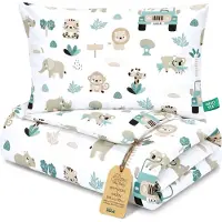 Totsy Baby Kinder dekbed zonder hoes 90x120 cm - Katoenen baby deken en kussen set kinderdeken 90 x 120 en kussen 60 x 40 - Dekbedden kinderdekbed voor babybed Oeko-Tex Afrika