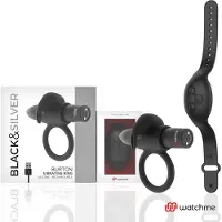 BLACK&SILVER BLACK and SILVER | Black and silver Burton Remote Control Cockring Watchme