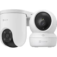 Ezviz H8c Pro 4K + H6c Pro 4K Beveiligingscamera - 4K Binnen & Buiten - 360° Camera's met AI Detectie - Wit - 2 Stuks