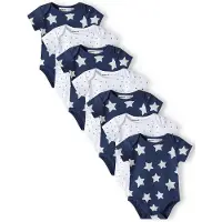 MINOTI 7-pack rompertjes baby jongens sterren katoen - korte mouw