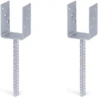 Alberts 2 x U-paaldrager mit Riffelstahl-betonanker, 71x104 mm, betonanker 200 mm, thermisch verzinkt, voor inbetonneren