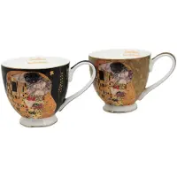 Queen Isabell - Set van 2 porseleinen mokken - 500 ml - Jumbo Gustav Klimt Kiss