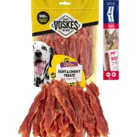 Voskes soft and chewy treats eendenborstfilets 2 x 400 gram met gratis Club 4 Paws hondensnack