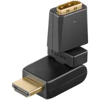Goobay HDMI-adapter: HDMI-A vrouwelijke aansluiting naar HDMI-A mannelijke aansluiting, schuin, verguld
