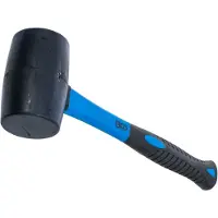 Bgs Gummihammer | Fiberglasstiel | schwarzer Kopf | Ø 60 mm | 500 g