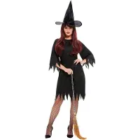 Smiffys Spooky heksen jurkje (zwart, S)