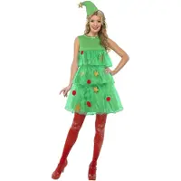 Smiffy Kerstboom kostuum dames
