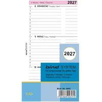 Bind vervangkalender 2027, A6 weekkalender, zwart/rood, 3-talig