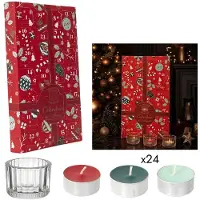 Home Deco Factory Adventskalender - - Lantaarn en geurkaars - Rood
