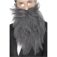Smiffys Verkleed baard en snor - grijs - lang model - professor/geleerde/wijze man