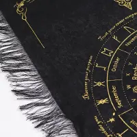 Ancient Wisdom Ancient Witch Pendulum Divination Cloth - Sun Face - Black & Gold