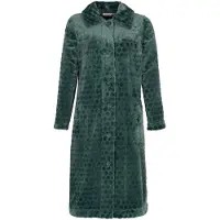Pastunette Dames Badjas met Knopen - Knoopsluiting - Super Zacht Fleece - Groen - maat S (36-38)