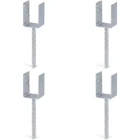 Alberts 4 x U-paaldrager mit Riffelstahl-betonanker, 71x104 mm, betonanker 200 mm, thermisch verzinkt, voor inbetonneren