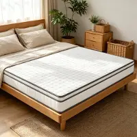 Rosahqnda Matras 90x200 cm pocketvering, matras volwassenen 25 cm dik, 7 comfortzones, medium H2 ondersteuning, drukverlagend slaapcomfort, goede ventilatie, wit grijs