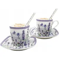 Queen Isabell Espresso Kopjes Set Lavendel 2x80ml Porselein