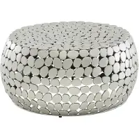 Wohnling Koffietafel Aluminium 66x66x32 cm Salontafel Metaal Zilver | Tafel Woonkamer Rond | Woonkamertafel Modern | Kleine Bijzettafel