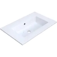 Arcqua Mira Wastafel Enkel Zonder Kraangat 71x46x16 cm Glans Wit