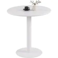 CLP Jarla Ronde Bistrotafel 70 cm - Moderne Keukentafel - MDF Tafelblad - Metalen Onderstel - Voor 2-4 Personen - wit