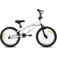 Happiq Freestyle BMX-fiets – Voor kinderen – Beginners tot geavanceerde rijders, met 360 graden gyro en 4 haringen – White-20 Inch