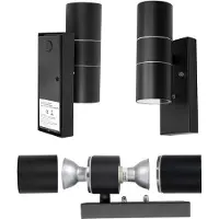 SP Buitenlamp met Bewegingssensor - Wandlamp met Sensor Voor Buiten - Solar Buitenlamp Oplaadbaar - Zwart - 25cm x 13cm x 9cm