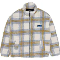 KAVU - Loven Sherpa Fleece Jacket W Horizon Plaid voor Dames van Gerecycled Polyester - Maat S - Blauw