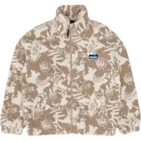 KAVU - Loven Sherpa Fleece Jacket W Blown Out Bloom voor Dames van Gerecycled Polyester - Maat L - Beige