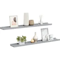vidaXL Fotoplanken 2 st 80x9x3 cm MDF grijs