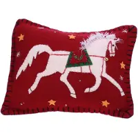 Meander Kussen paard wit, vilt incl. vulling 24x6x19cm