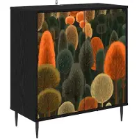 vidaXL Dressoir ZAANDAM, zwart, eikenlook, 69 x 33 x 76 cm