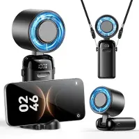 VHV -Mini Handventilator Zwart - 100 Snelheden Turbo Fan met LED Display - Uur Gebruiksduur - Oplaadbare Handfan voor Reizen en Outdoor - Krachtige Personal Fan voor Dames en Heren