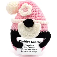 Noessa Positive Gnome - gehaakt poppetje - kabouter - 8cm - positieve vriendje